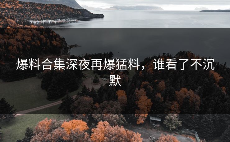 爆料合集深夜再爆猛料，谁看了不沉默